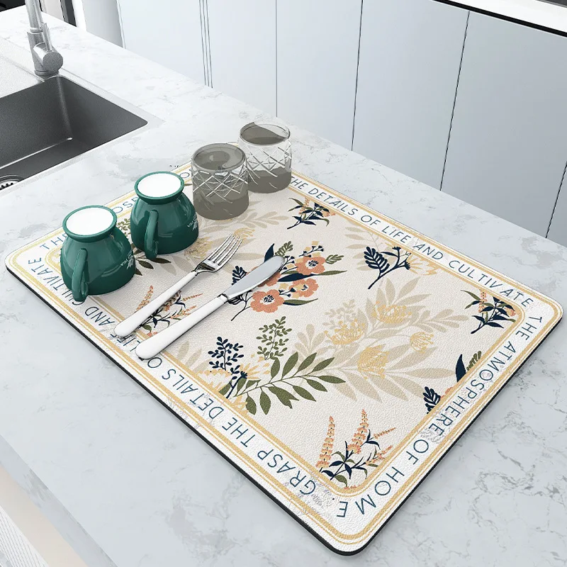 

Large Kitchen Super Absorbent Mat Coffee Dish Draining Mat Drying Mat Quick Dry Bathroom Drain Pad Kitchen Faucet Placemat