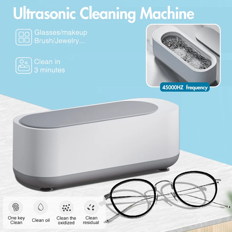 Купи Ultrasonic Cleaning Machine 45000Hz High Frequency Vibration Wash Cleaner Washing Jewelry Glasses Watch Washing Small Ring Clean за 164 рублей в магазине AliExpress