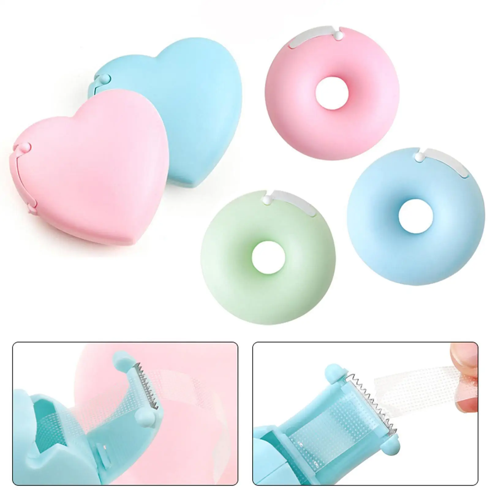 

NEW Eyelash Extension Tapes Cutter Plastic Grafting Tape Dispenser Holder Heart Donut Shape Lash Extension Supplies Makeup Tools