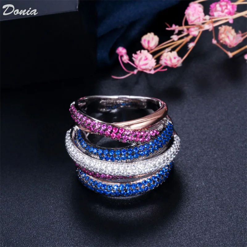 Donia jewelry european and american fashion multilayer volumetric ring high quality micro inlaid AAA zircon exaggerated jewelry