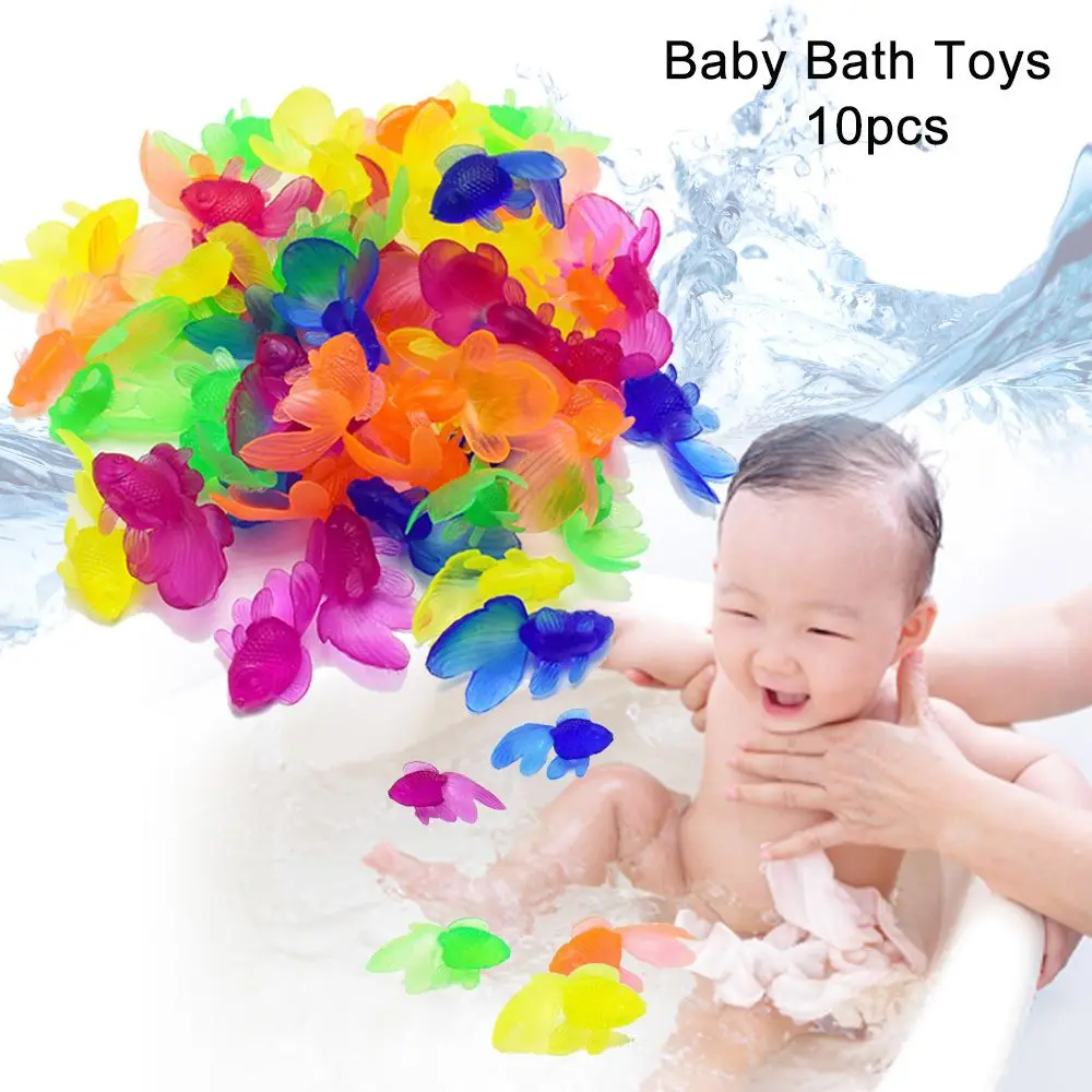 Kids Soft Rubber Gold Fish Baby Bath Toys for Children Simulation Mini Goldfish Water Toddler Fun Swimming Beach Gifts