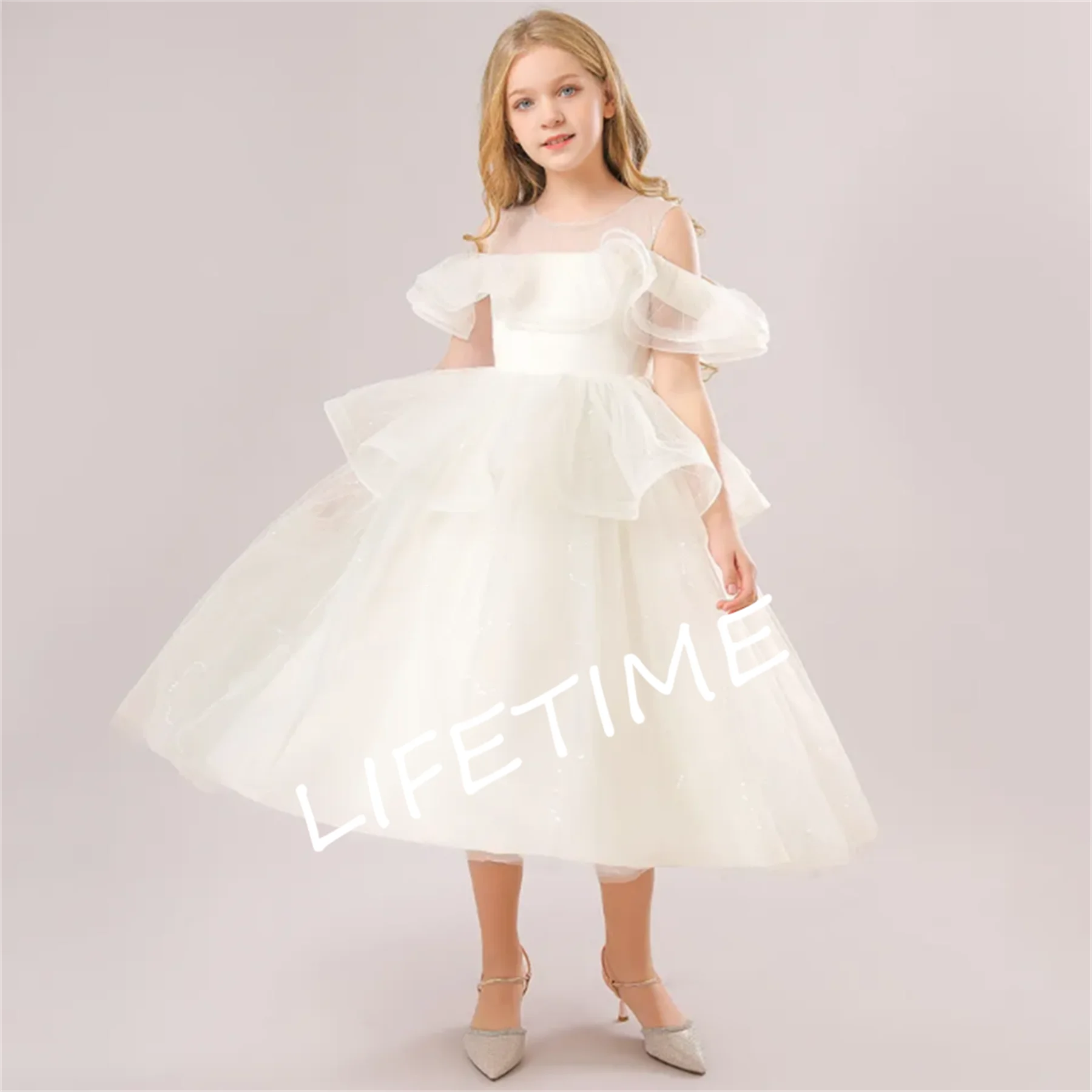 

Flower Girl Wedding Dress Birthday Evening Party Baby Girls Pageant Dress High Quality Europe Style 13 Years Long Dresses Party