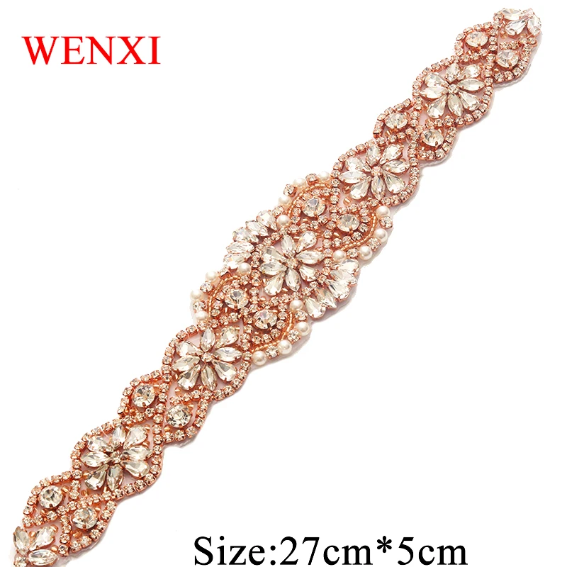 

WENXI 30 шт. оптовая продажа, свадебное платье, пояс со стразами, Аппликации, шитье, аксессуар для свадебного платья WX836