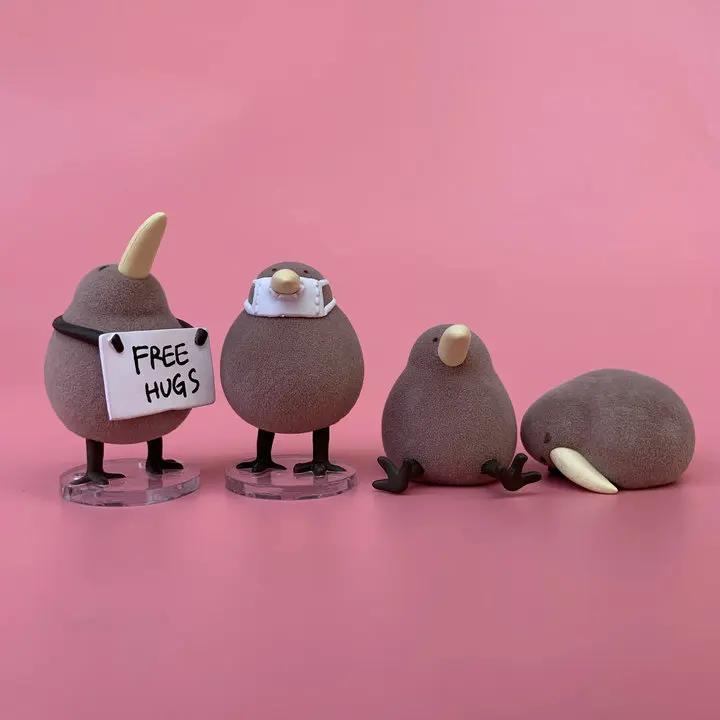 

Genuine Bulk Pack Kiwi Bird Daily Life Flocking Cute Mini Doll Gifts Toy Model Anime Figures Collect Ornaments