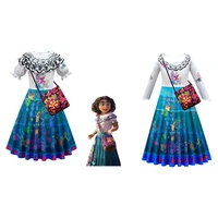 encanto kids princess dress for girls mirabel cosplay fashion short sleeve fancy dresses baby children birthday party clothing