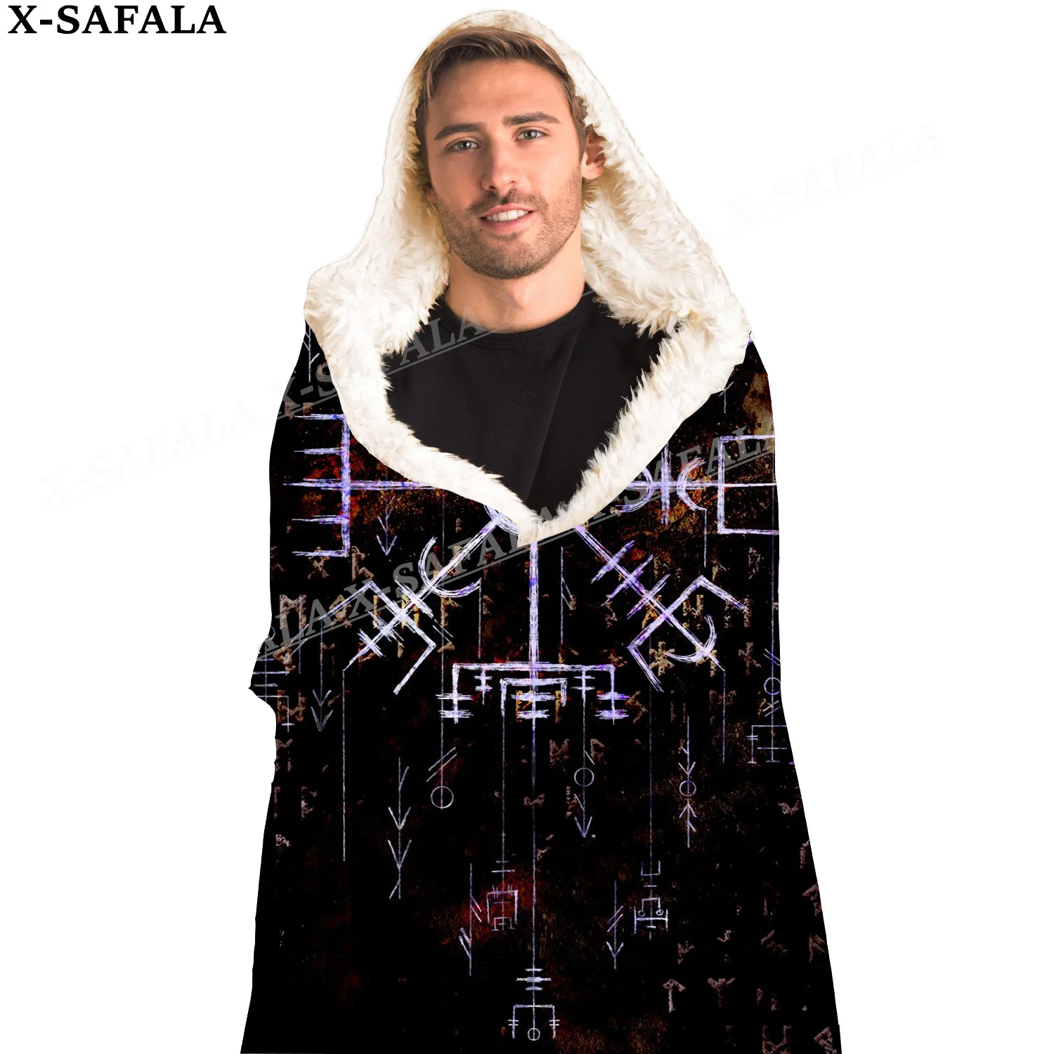 Мужское/женское флисовое пальто с капюшоном теплое и непродуваемое