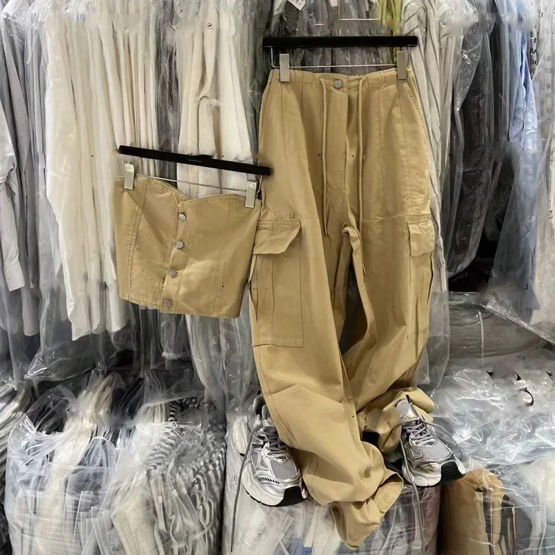 Корейский стиль модное лето 2024 новый однобортный жилет без бретелек