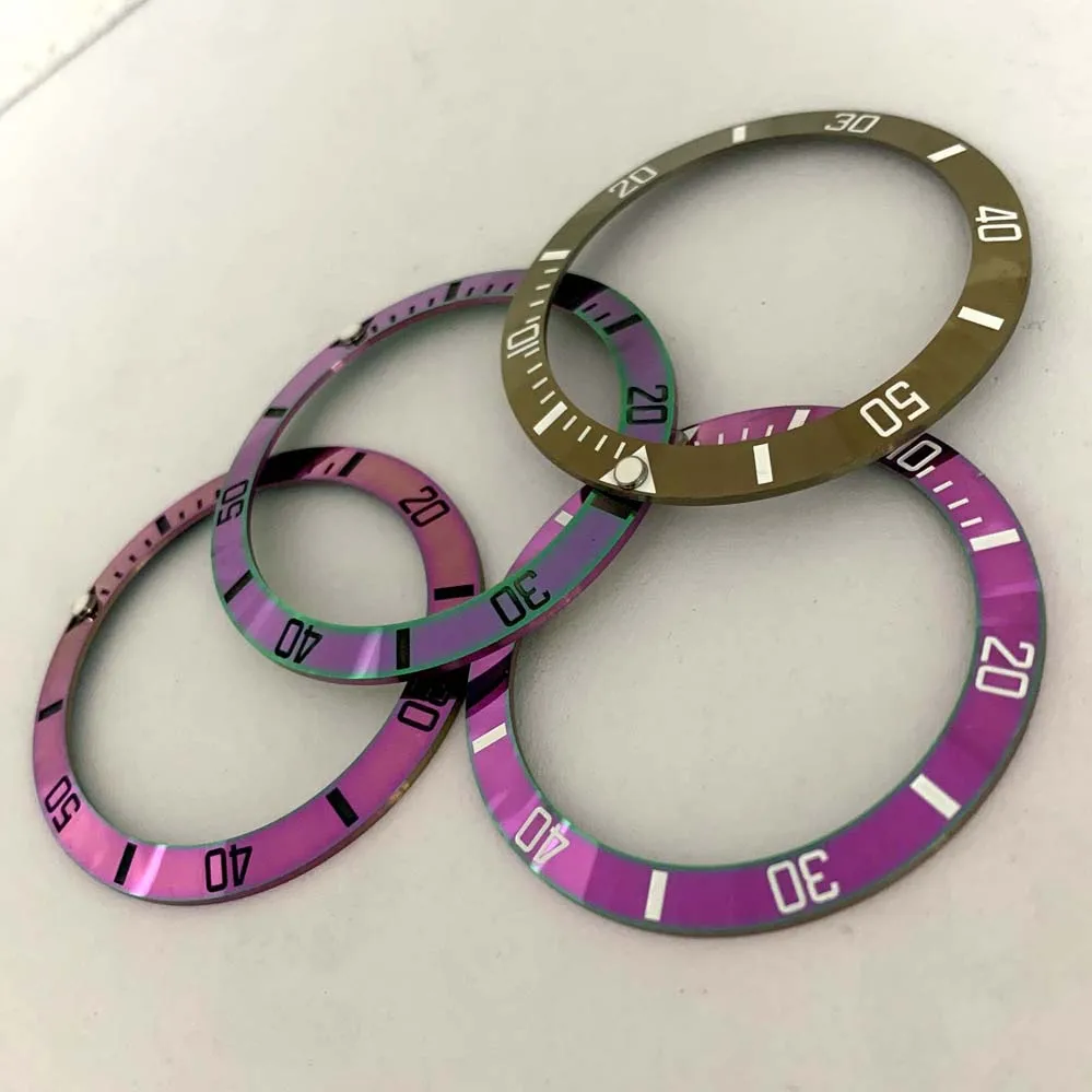 IPS Plating Glossy Color Ring 38mm Ceramic Watch Bezel Insert Fits 40mm Men's Watch Face Watchens Ring Replace Accessories