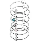 Браслеты MC из натуральной серебристой ткани для женщин, модель 2021, яркие бусины, подходят для модных оригинальных бусин с цветами, собакой, кошкой, сердцем