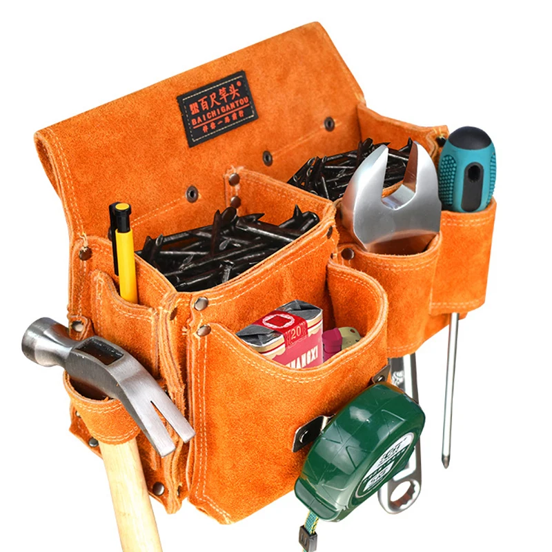 Кобура из воловьей кожи сумка-органайзер для инструментов электрика большая