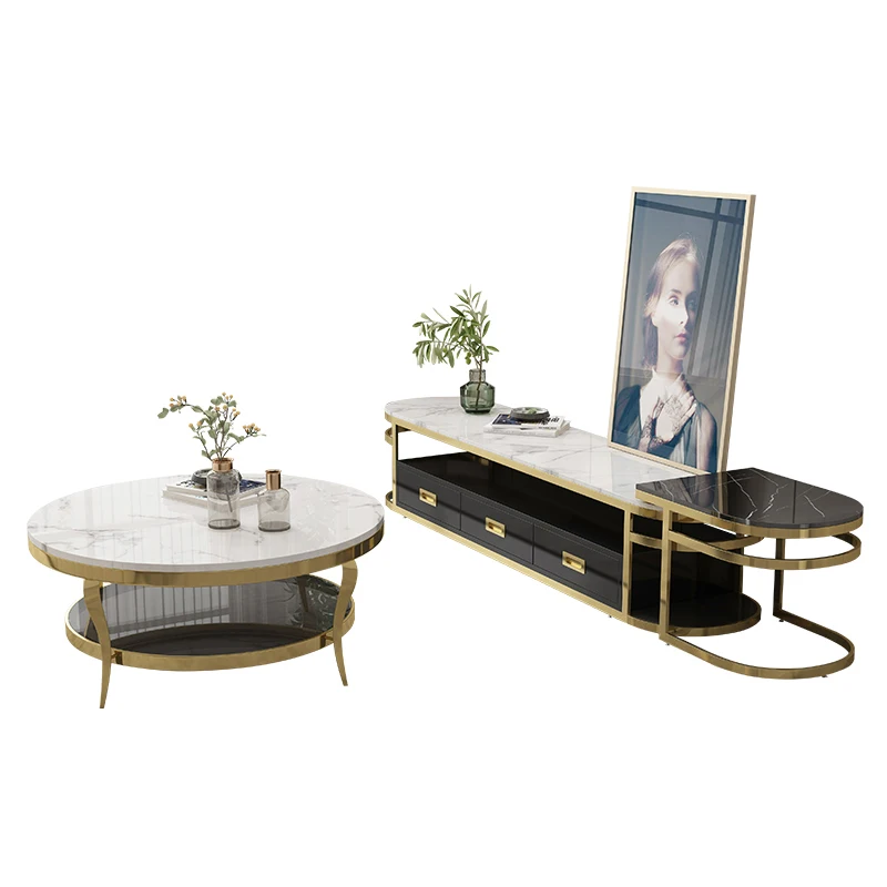 

Retractable TV Cabinet, Marble Light with Storage Style Shape Appearance General Use Is Retracted Material Model Number Folded