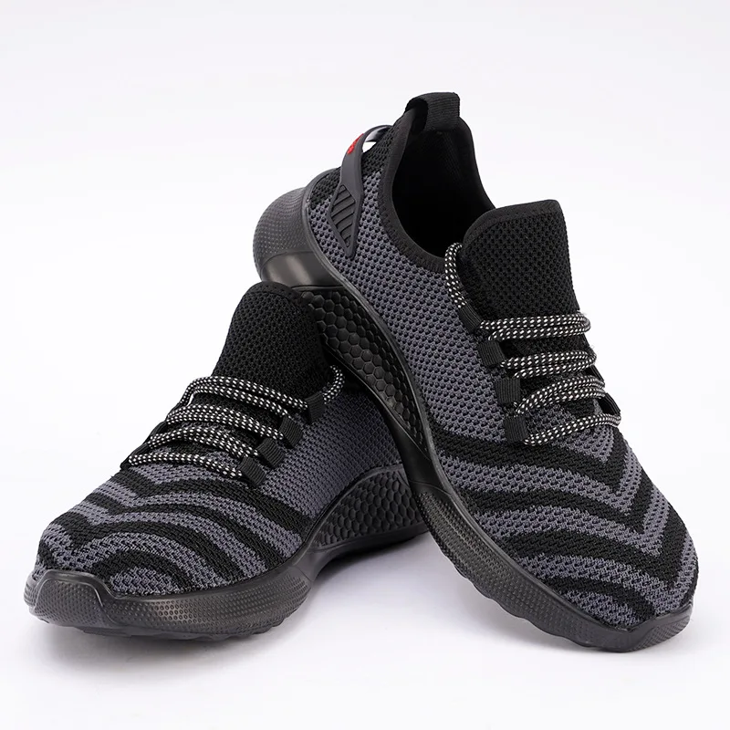 New Hiking Shoes Men Fly-Woven Mesh Breathable Working Shoes Ruction Ste Anti-Smashing Anti-Piercing Protective Light Shoes