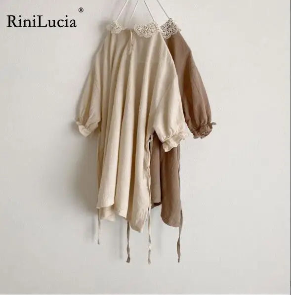 

RiniLucia 2022 O Neck Summer Toddler Girl Dress Solid Cotton Long Sleeve Children Dress Kids Sundress Slip Dress Fashion Girls