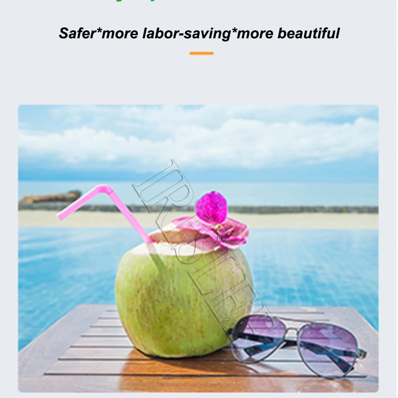 Нержавеющая сталь открытый зеленый нож для резки кокоса фруктовый магазин