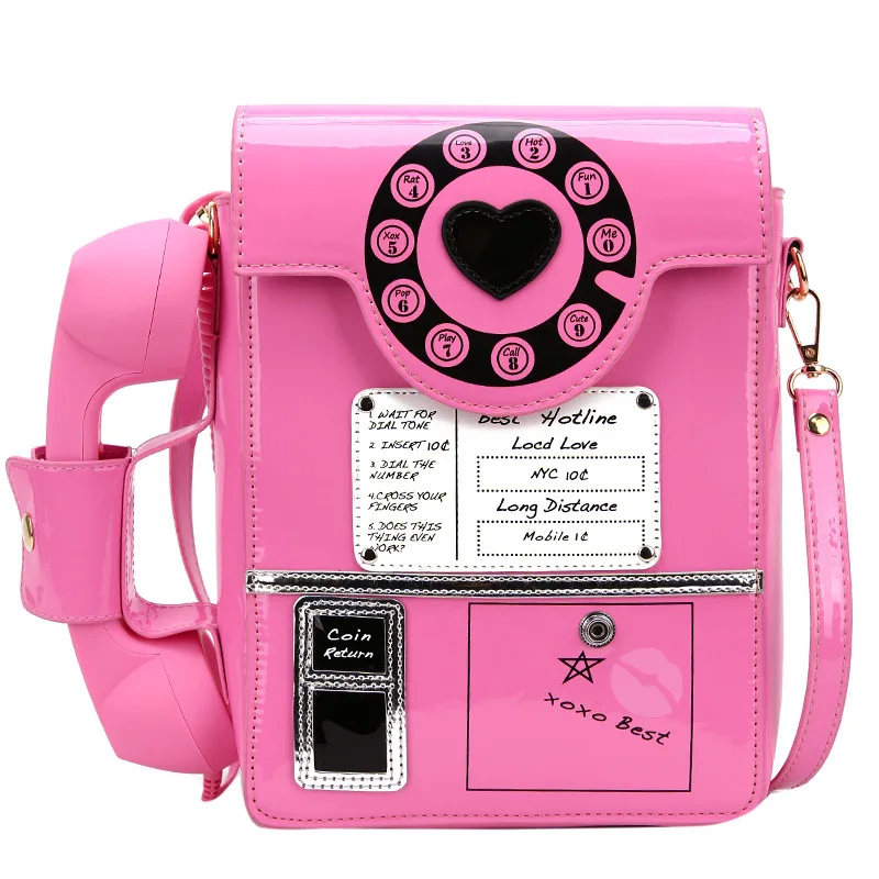 

New Telephone Shaped Purses and Handbags for Women Retro Phone Top-Handle Shoulder Bags Crossbody Bag Fashion Female Totes