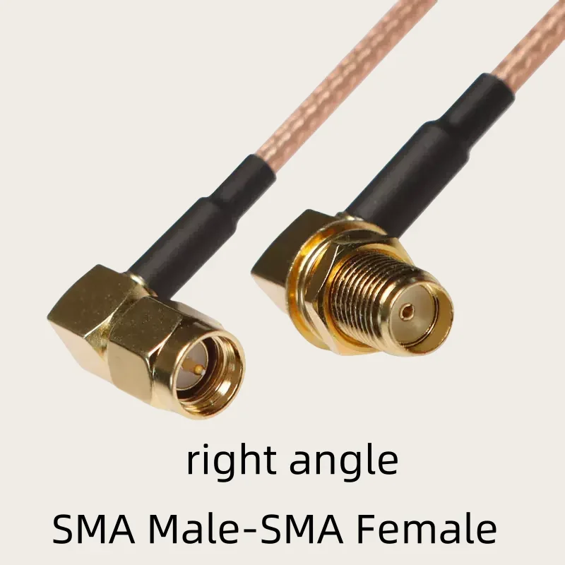 Кабель RG316 SMA к SMA RP SMA Штекер и гнездовой разъем под прямым углом Коаксиальный соединительный кабель с косичкой