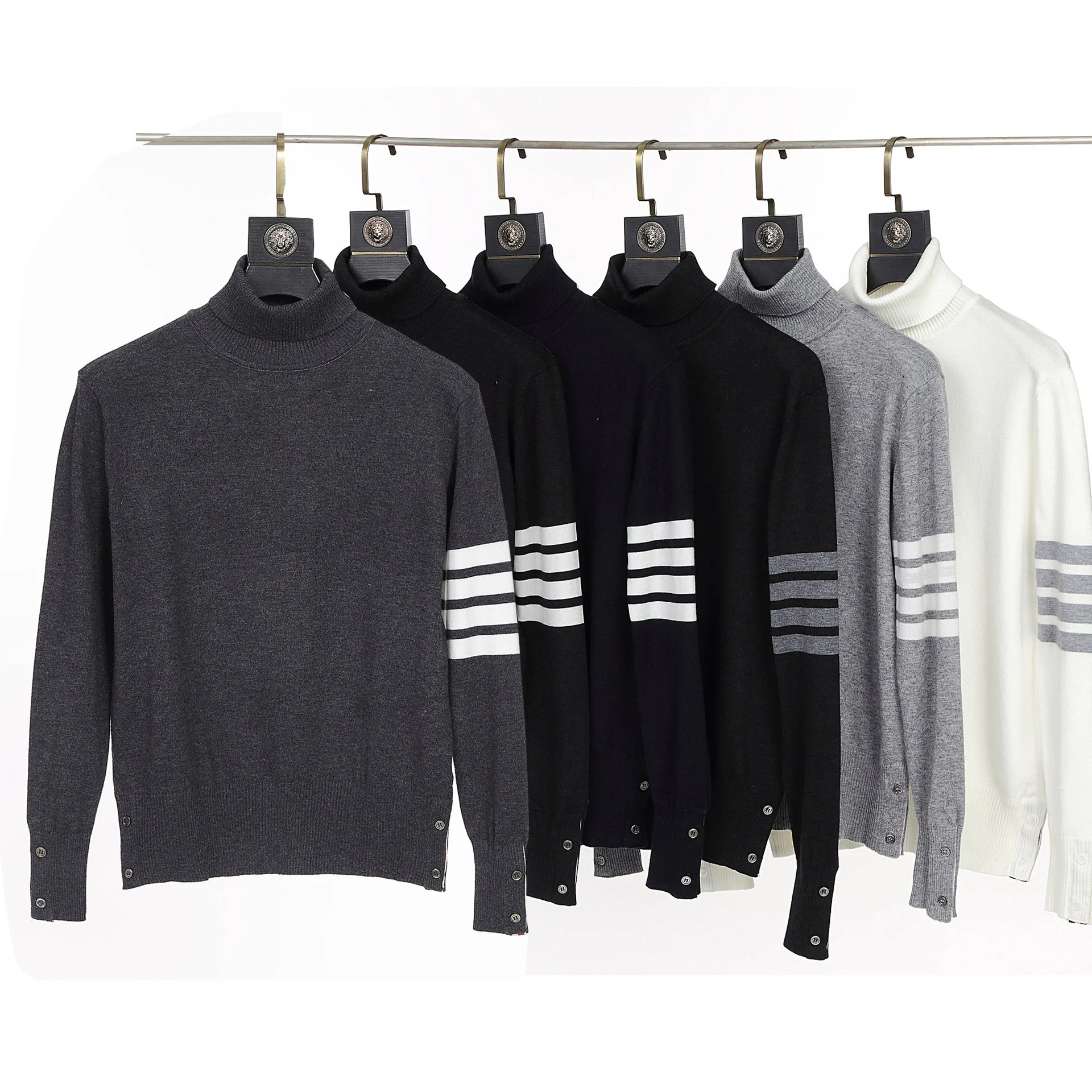 

THOM new TB turtleneck four bars wool sweater for men and women with A British base