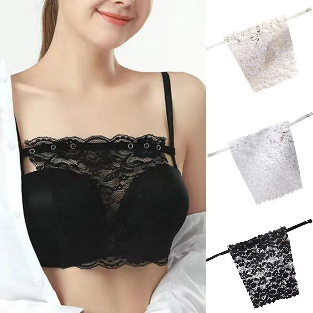 

Lace Privacy Invisible Bra Anti Peep Invisible Bra Woman Lace Hide Underwear Quick Easy Clip-on Lace Mock Camisole Bra Insert