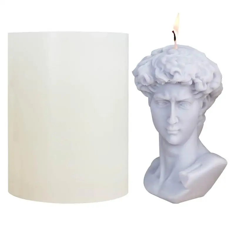 

Sculpture Candle Mold European Portrait Silicone Mold 3D Soap Silicone Molds Cylinder Candle Molds For Soap Making Dessert