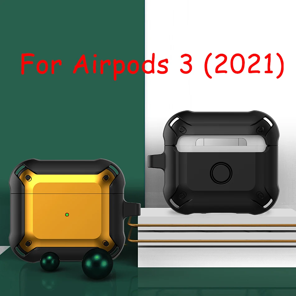 

2021 New Cover For Airpods 3 Case Soft TPU PC Protective Cover For Apple AirPods 4th Case Earphone Accessories With Key Chain