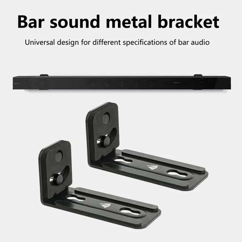 Soundbar Bracket Universal Anti-slip Metal Sound Bar Wall Mounting Holder for Living Room
