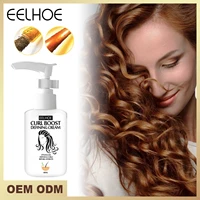 eelhoe curl boost defining cream fluffy curly hair styling elastin moisturizing repair drying frizz hair roll setting cream 60ml