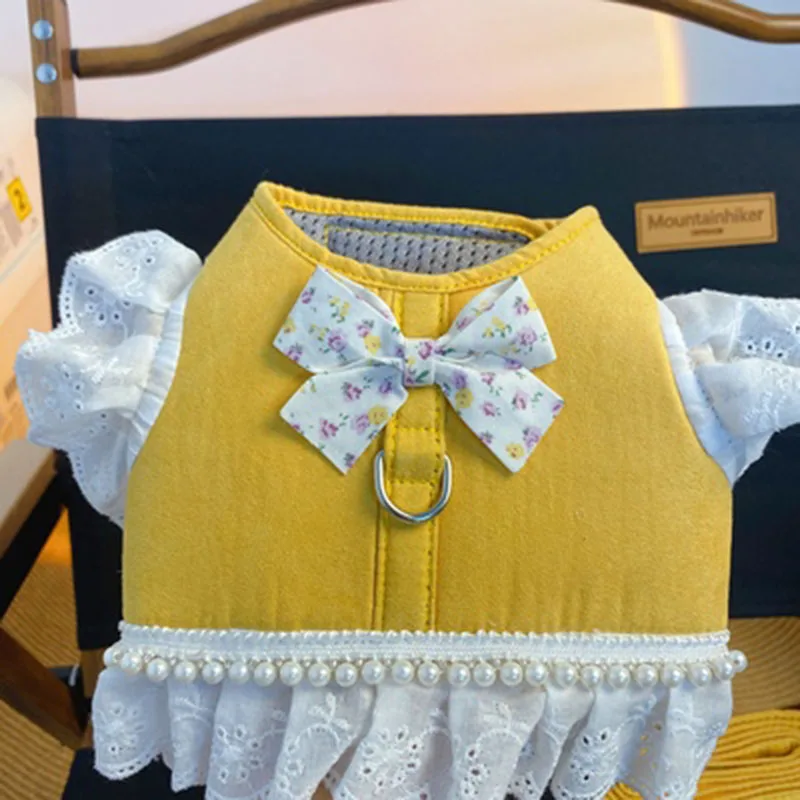 Однотонный Блестящий Цветочный жилет для собак нагрудный ремень чихуахуа