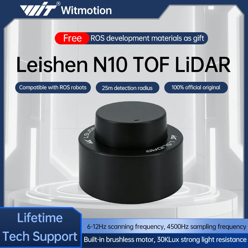 Фото Lslidar N10 360 °   Датчик TOF Lidar 25 м, водонепроницаемый, с защитой от бликов, лазерный радар, поддержка ROS1/ROS2, для использования внутри и снаружи помещений №1
