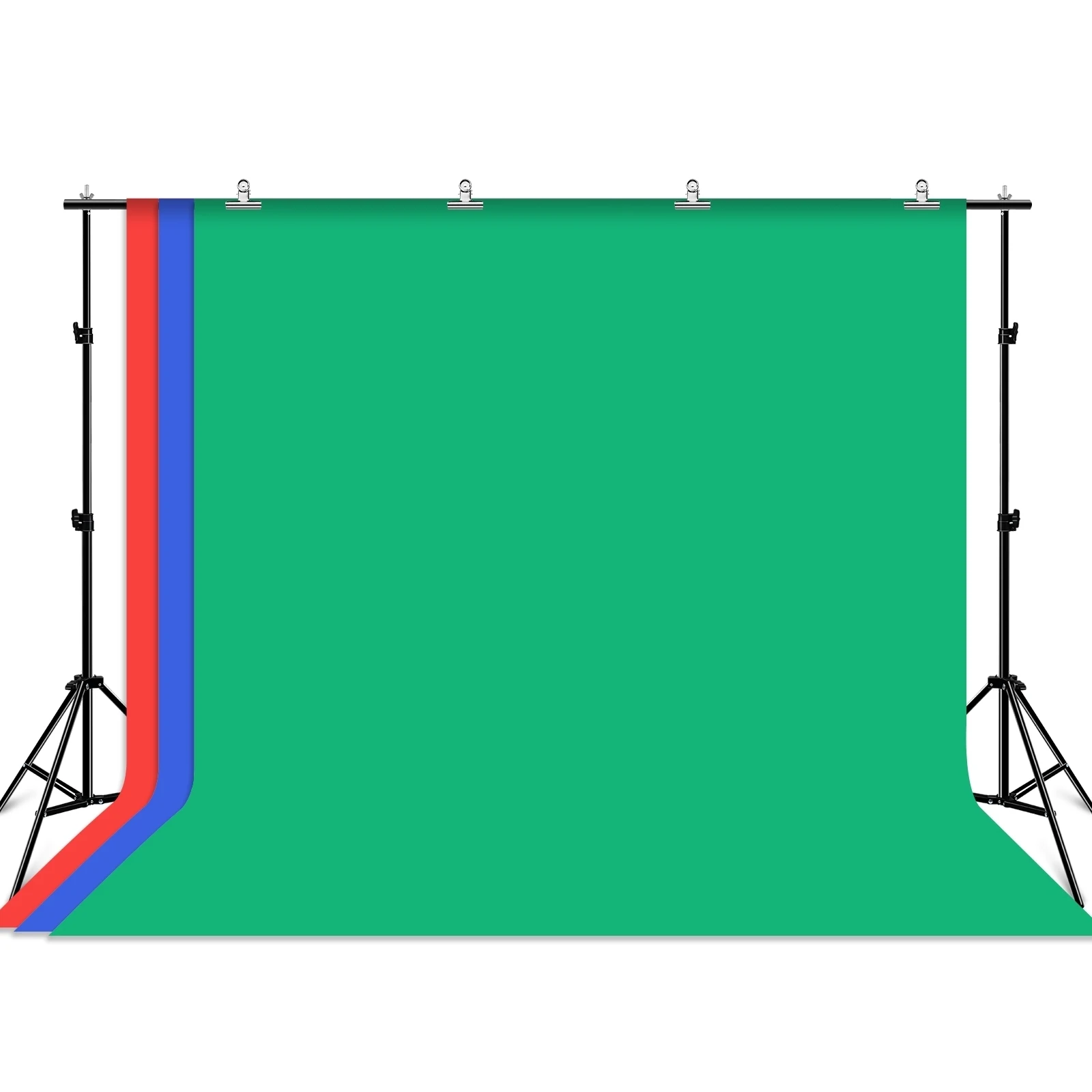 PULUZ LED Ring RGB Light 2.9x2m Photo Studio Background Support Stand Backdrop Crossbar Bracket Kit with Red Blue Green Backdrop