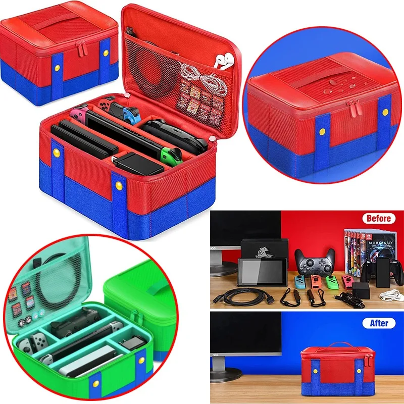 Супер Марио портативный чемодан игровой контроллер стеллаж для хранения