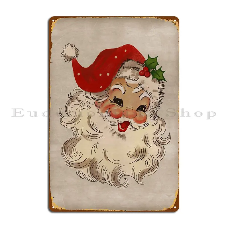 

Ретро портрет Санта-Клауса 2 металлический плакат паб настроить клуб создать плакат жестяной знак плакат