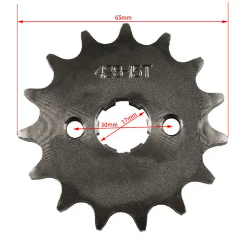 Фото 17-мм 6-зубчатая передняя ведущая звездочка двигателя мотоцикла 428 420 12T 13T 14T 15T 16T 19T 20T для питбайков, квадроциклов и ATV 70cc 110cc №4