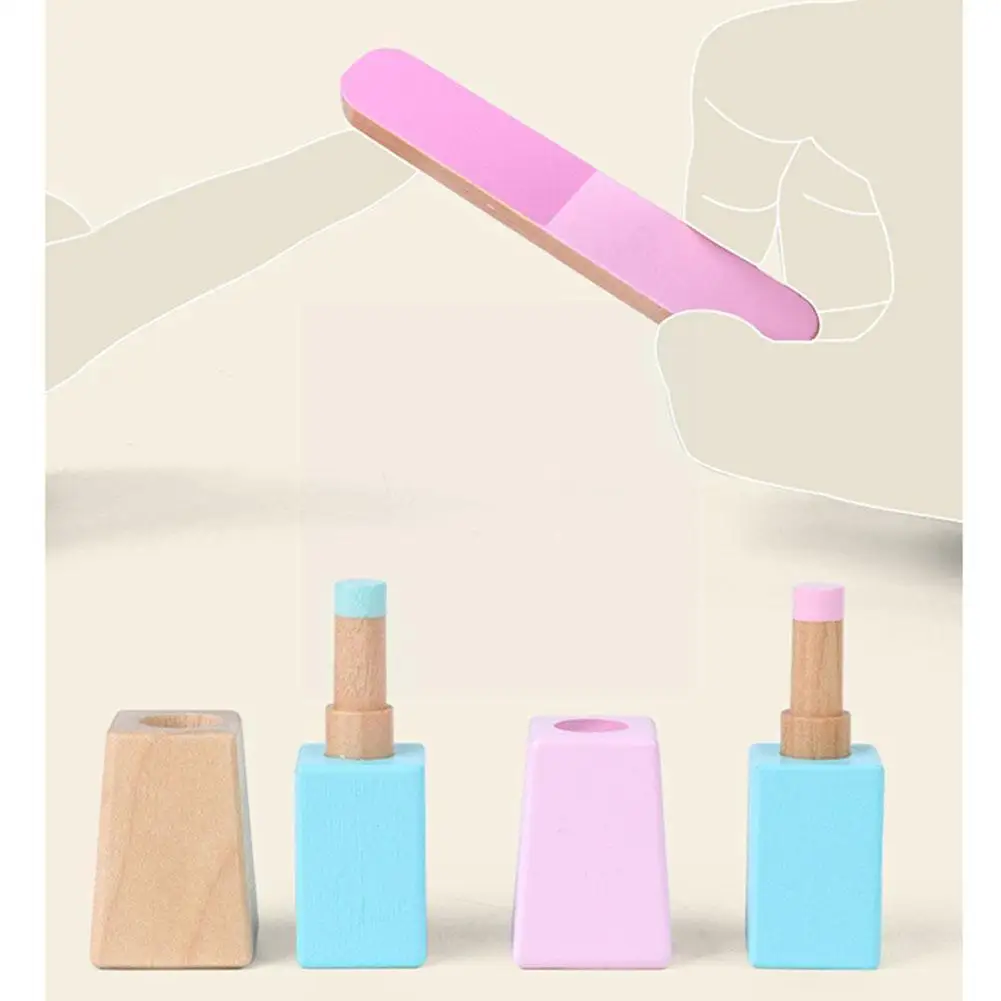 

1 Set 12pcs Kids Wooden Pretend Role Makeup Beauty Set Funny Simulation Cosmetics Toy Makeup Accessory For Girls G D7e5
