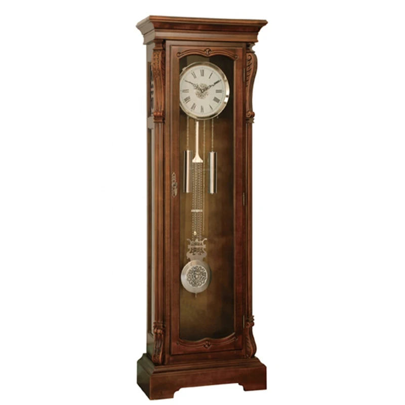 retro wooden chime pendulum grandfather standing clock floor