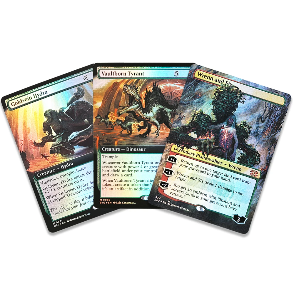 Фото Коллекционные карты TCG: Редкие магические карты с золотым тиснением Goldvein Hydra/Vaultborn Tyrant/Wrenn and Six — игрушки, хобби, коллекционные предметы, подарки №2