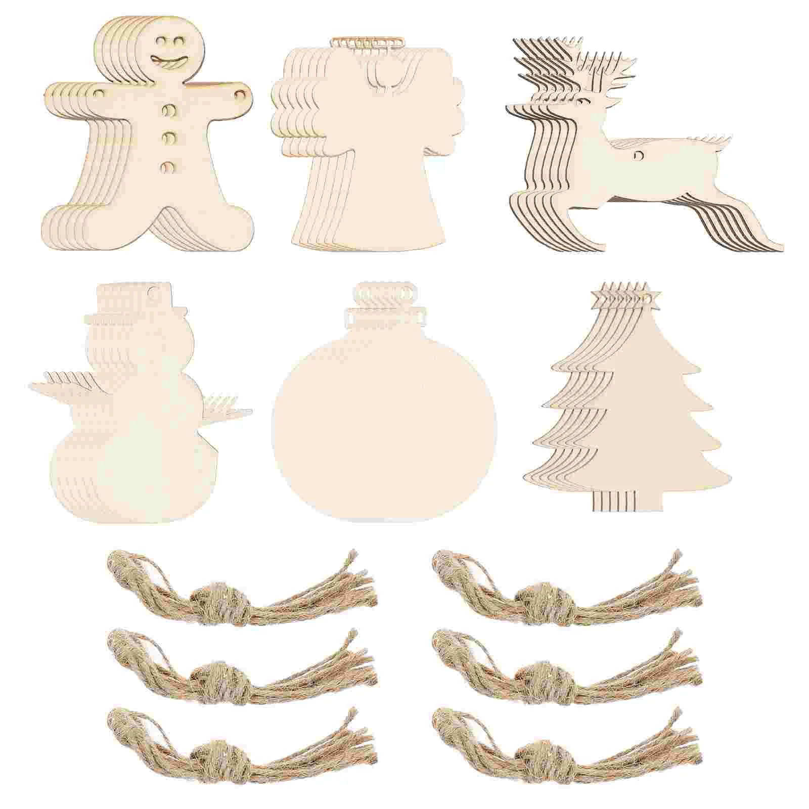 

30pcs Christmas Diy Chips Christmas Cutouts Christmas Tree Winter Ornament Blank Paintable Christmas Ornament