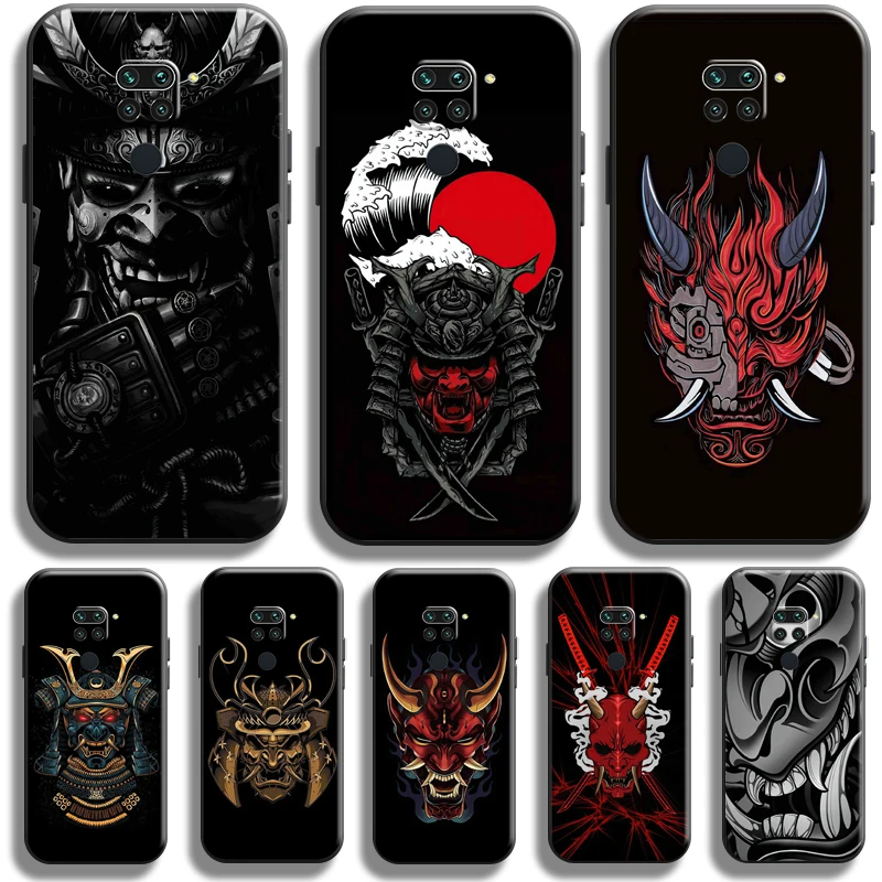 

Samurai Oni Mask For Xiaomi Redmi Note 9 5G 9T 9S 9 Pro Phone Case Coque Funda Carcasa Soft Black TPU Back