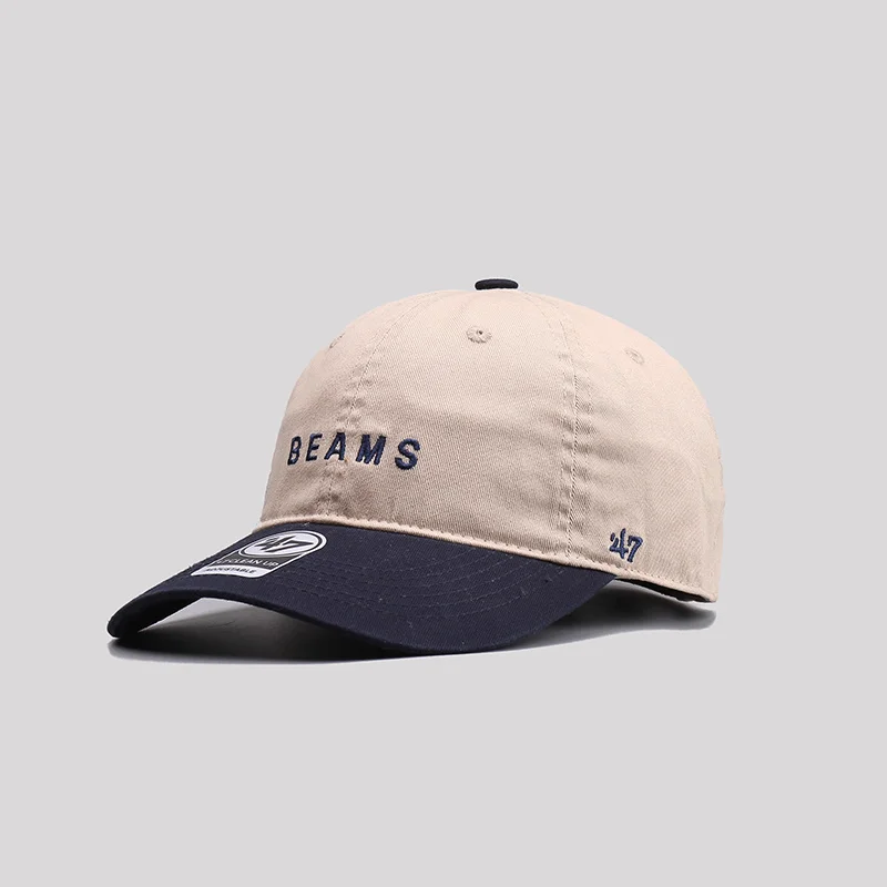

BEAMS Baseball Branded Embroidery Washed Vintage Curved Brim Hat Men And Women Couples Duck Tongue Cap