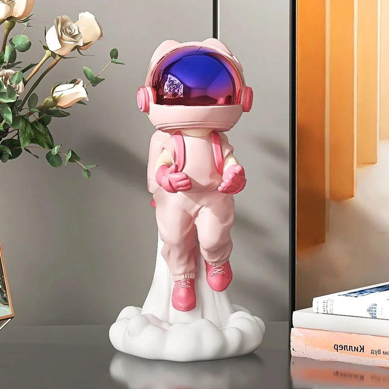 Home Decor Astronaut Statue Tabletop Decoration Wine Cabinet Office Small Ornament Interior Figurine Cartoon Figure Resin Statue