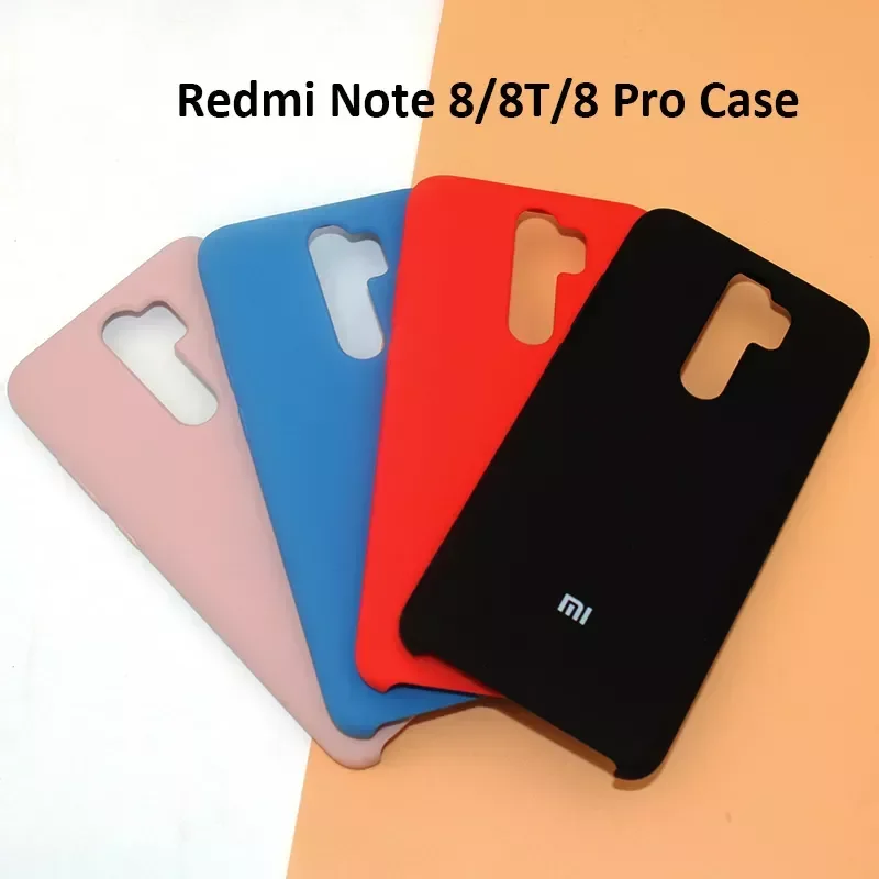 Redmi Note 8/8 Pro 8T Liquid Silicone Case Silky Soft-Touch Back Cover Bumper For Red mi note8 Pro 8t Phone Shell Bag