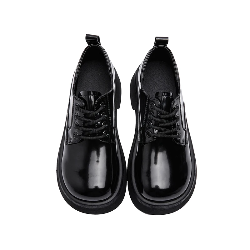 Genuine Leather Women's Shoes Spring 2023 New Thick Sole Lace-up Women's Shoes Fashion Flat Student Shoes Ladies