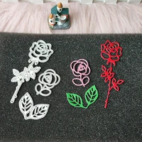 new little roses and green leaves metal cutting die mould scrapbook decoration embossed photo album decoration card making diy