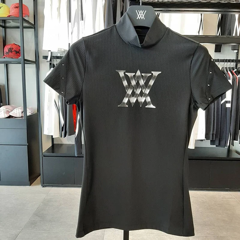 

Golf ladies sunscreen short-sleeved ANEW GOLF sports short-sleeved ice silk quick-drying stretch high-neck slimming golf t-shirt