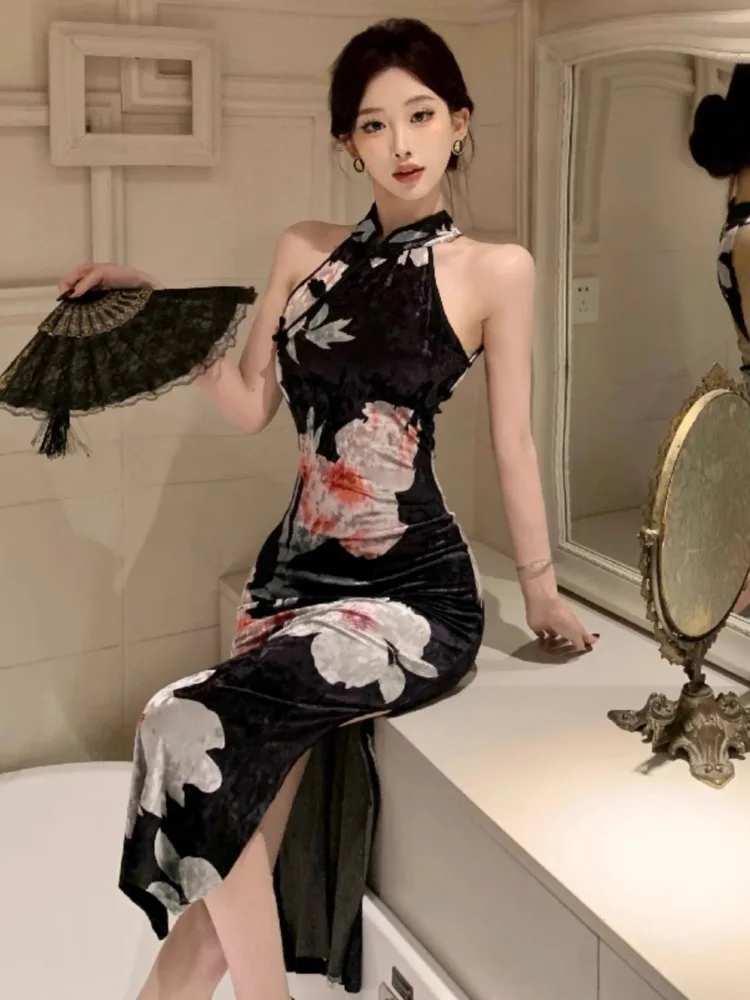 Ezgaga платья женские сексуальные элегантные цветочные без рукавов с