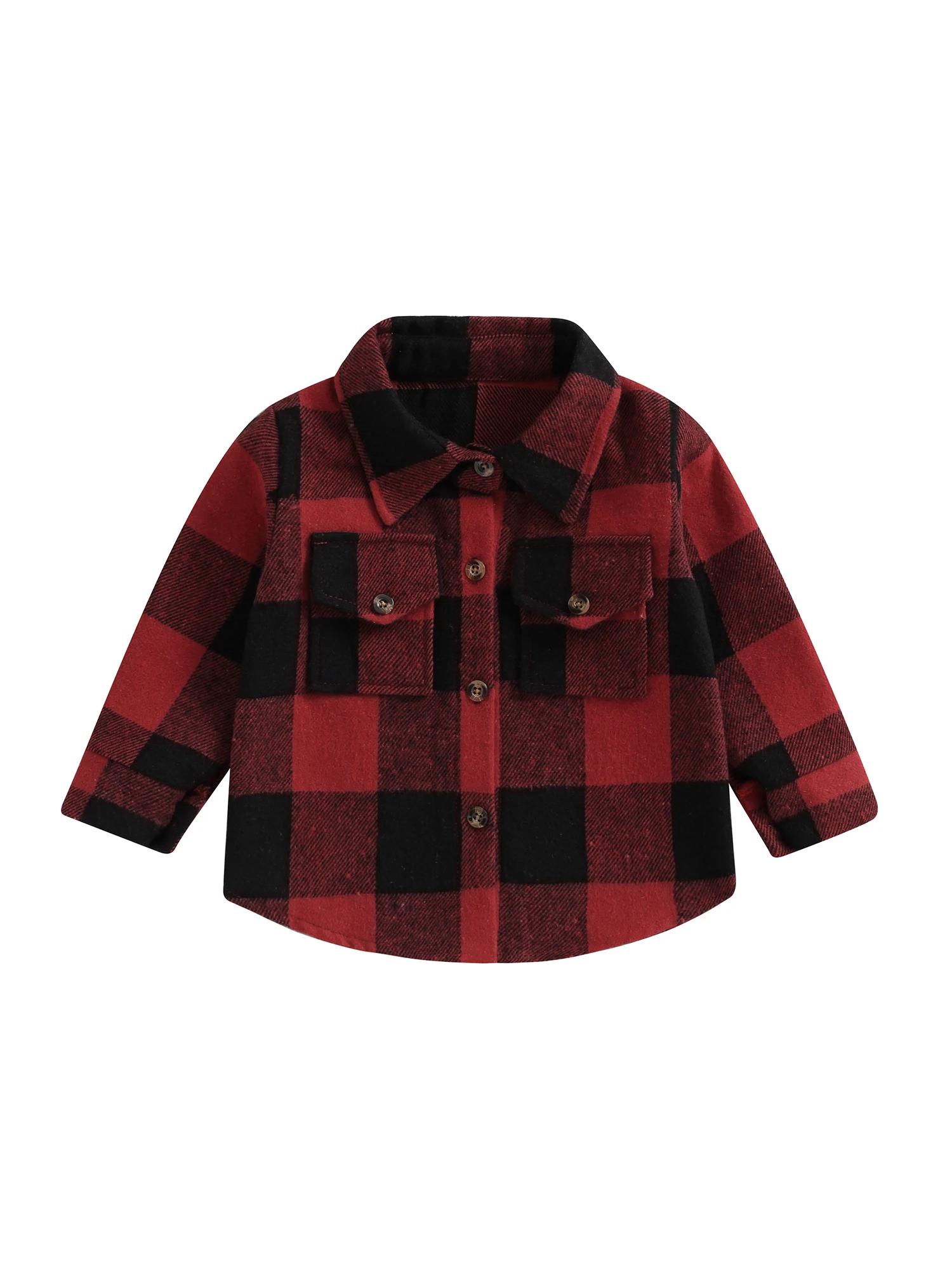 Baby Boy Plaid Flannel Shirt Lapel Button Down Long Sleeve Jacket Classic Newborn Infant Fall Winter Outfit