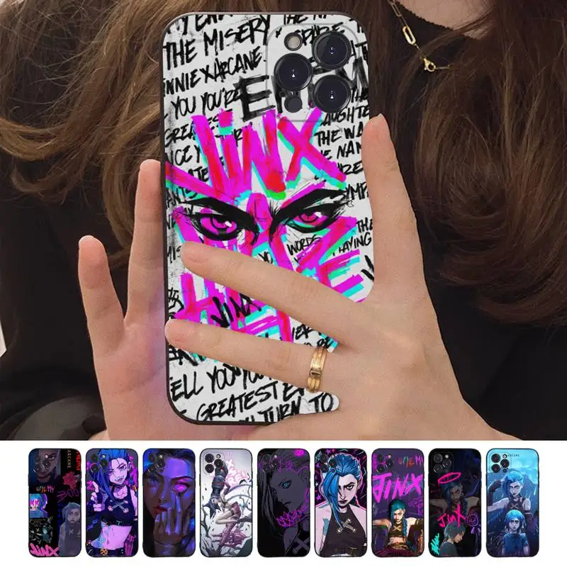 

Anime Arcane Jinx Phone Case For iPhone 14 11 12 13 Mini Pro XS Max Cover 6 7 8 Plus X XR SE 2020 Funda Shell
