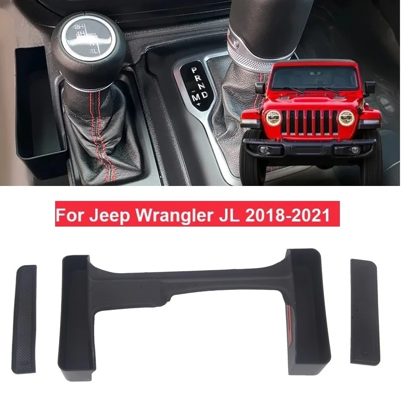 

For Jeep Wrangler JL Gladiator JT 2018 2019-2021 Gear Shift Storage Box Car Organizer Case 4 Doors Car Stowing Tidying Container