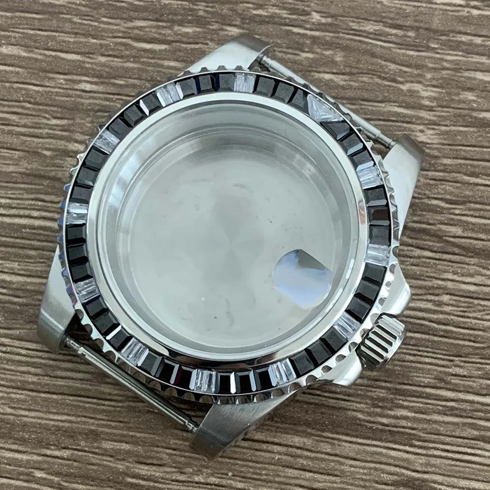 40mm Watch Case Fine Stainless Steel Case  Crystal Ring Sapphire Glass Fit  NH35 NH36 4R 7S Movement Modification Watch Case