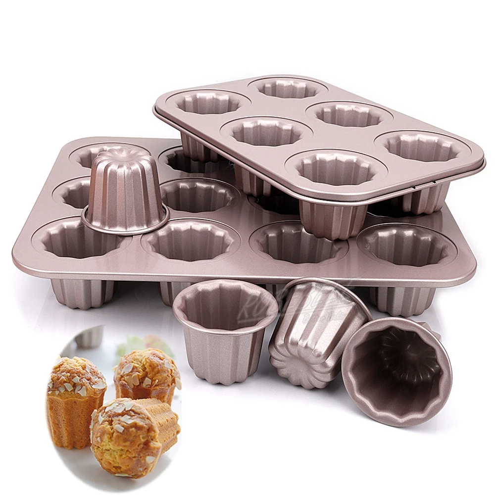 

Different Style 1 6 12-Cup Cannele Nonstick Carbon Steel Cake Mould Cheese Jelly Pudding Moldes Tart Cupcake Kitchen Tools