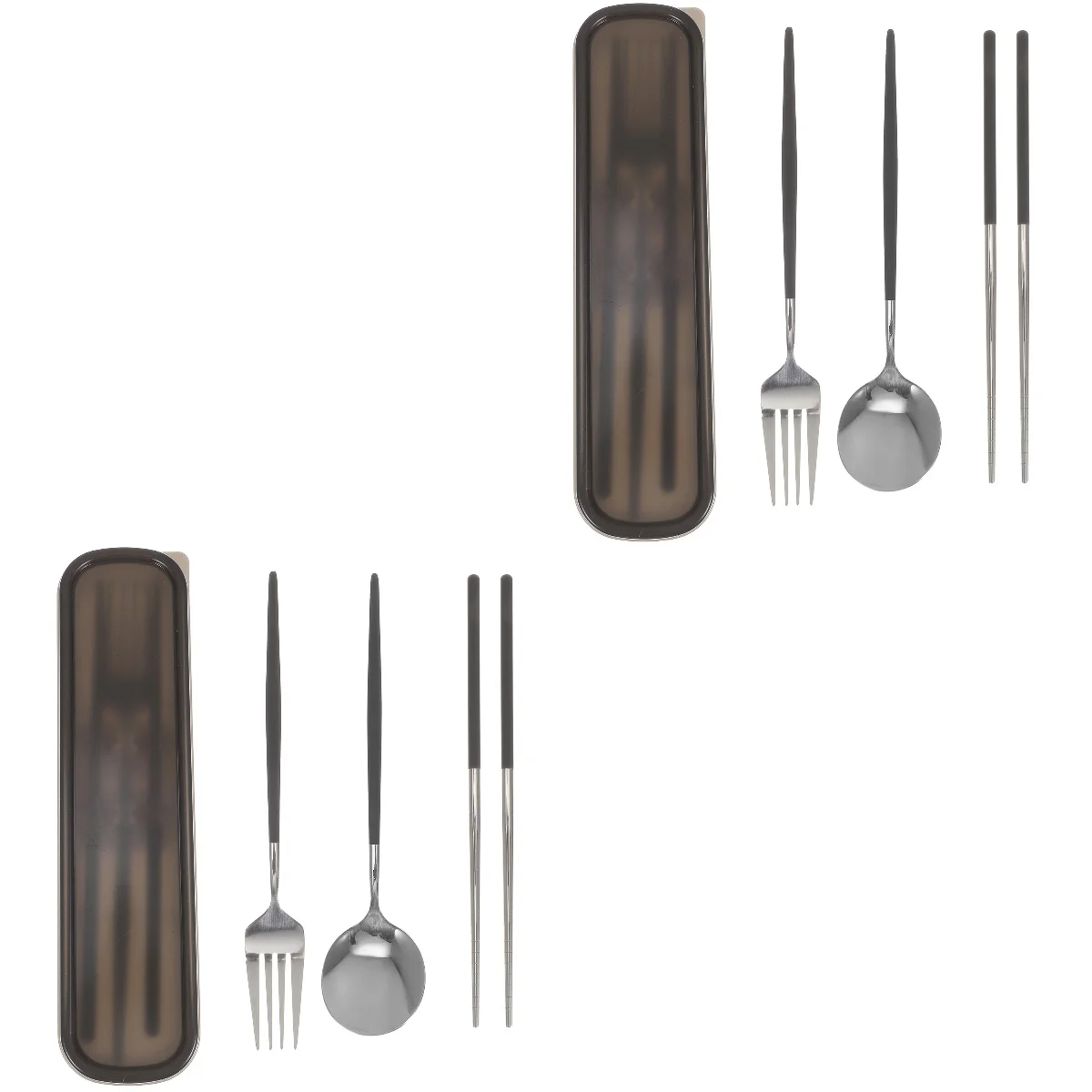 

2 Sets of Outdoor Cutlery Boxed Cutlery Multi-functional Tableware Portable Cutlery